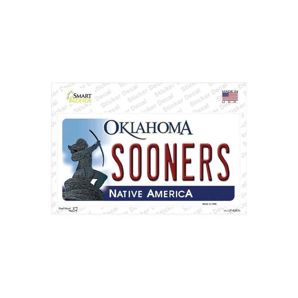 Smart Blonde Lp-6261S-M Sooners Oklahoma Novelty Sticker Decal - Medium 731997867443