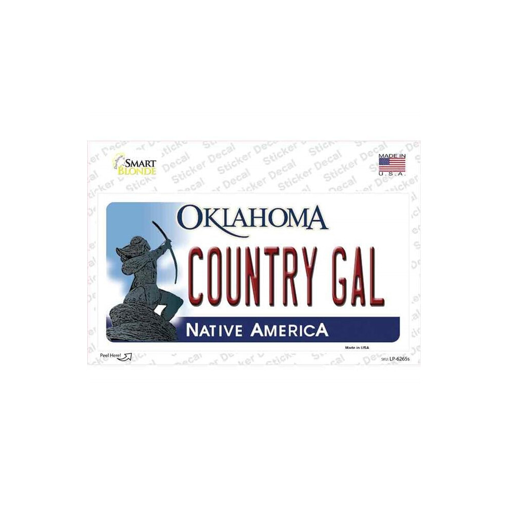Smart Blonde Lp-6265S-M Country Gal Oklahoma Novelty Sticker Decal - Medium 731997867481