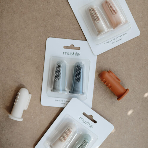 mushie Brosse à dents pour bébé (Tradewinds/Stone) 2-Pack 2