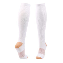 (Blanco, S/M) 2 pares de calcetines de compresión unisex calcetines deportivos de apoyo