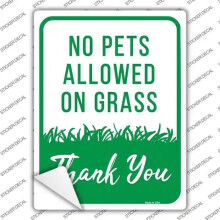 Smart Blonde P-2611s-S No Pets Allowed on Grass Novelty Rectangle Sticker Decal - Small