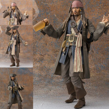 (Con caja) SHFiguats Piratas del Caribe Capitán Jack Sparrow figura de acción Anime juguete de modelos coleccionables
