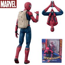 (Con caja, SHF Spider Man C) Figura de acción SHF Spider Man Figura articulada versión Spider Man lejos de casa