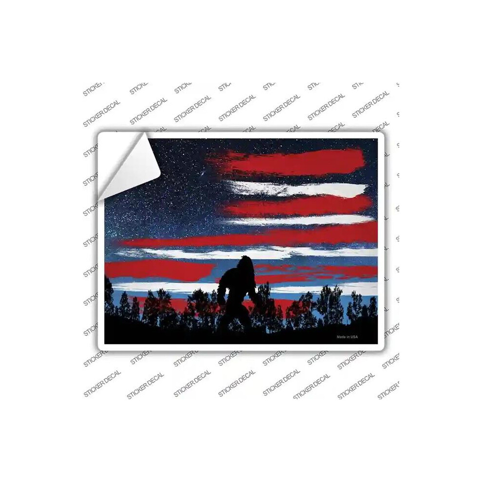 Smart Blonde P-4046S-Xl Bigfoot American Flag Novelty Rectangle Sticker Decal - Extra Large 731997972925