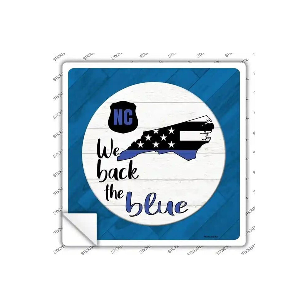 Smart Blonde Sq-1035S-L North Carolina Back The Novelty Square Sticker Decal - Large Blue 731997974011