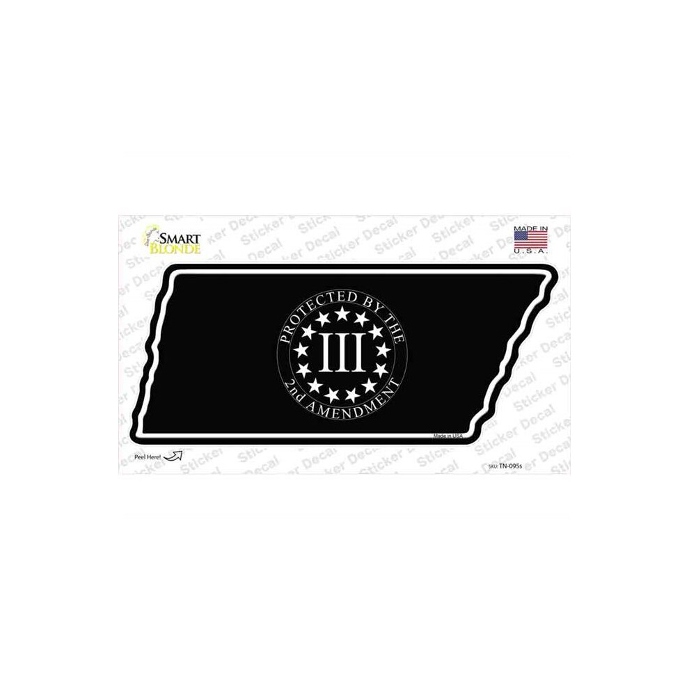 Smart Blonde Tn-095S-M 2Nd Amendment Three Percenter Novelty Tennessee Shape Sticker Decal - Medium 731997977272