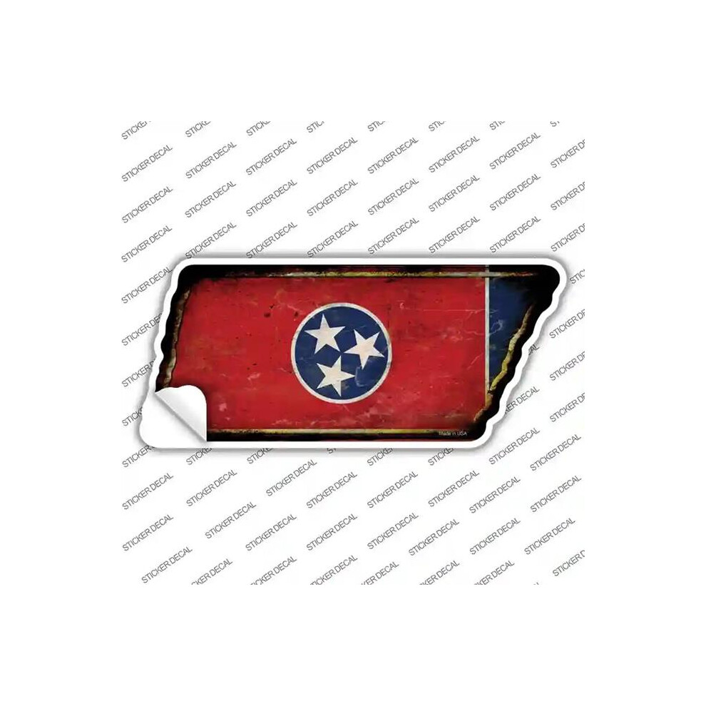 Smart Blonde Tn-176S-L Tennessee Flag Novelty Rusty Tennessee Shape Sticker Decal - Large 731997978613