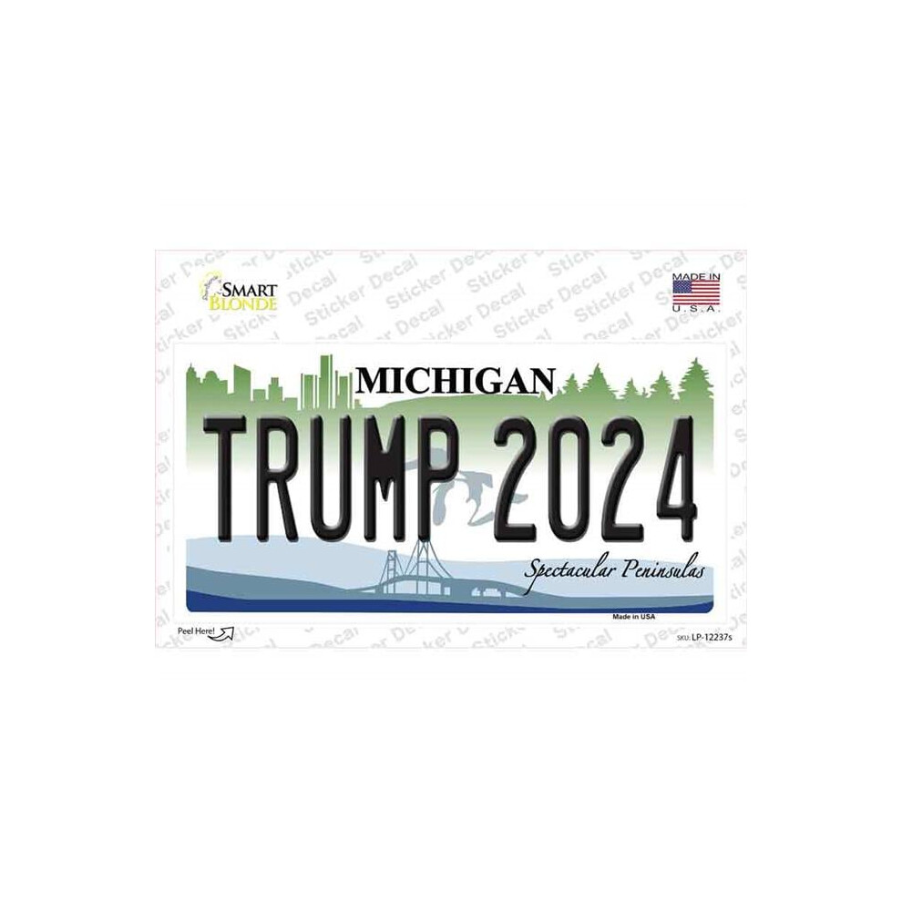 Smart Blonde Lp-12237S-M Trump 2024 Michigan Novelty Sticker Decal - Medium 731997869645