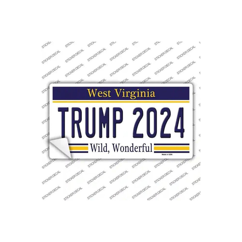 Smart Blonde Lp-12261S-S Trump 2024 West Virginia Novelty Sticker Decal - Small 731997869751
