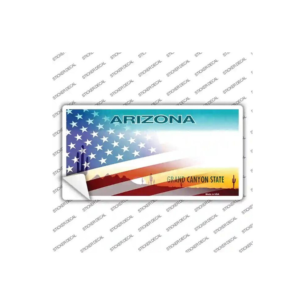 Smart Blonde Lp-12331S-L Arizona With American Flag Novelty Sticker Decal - Large 731997869904