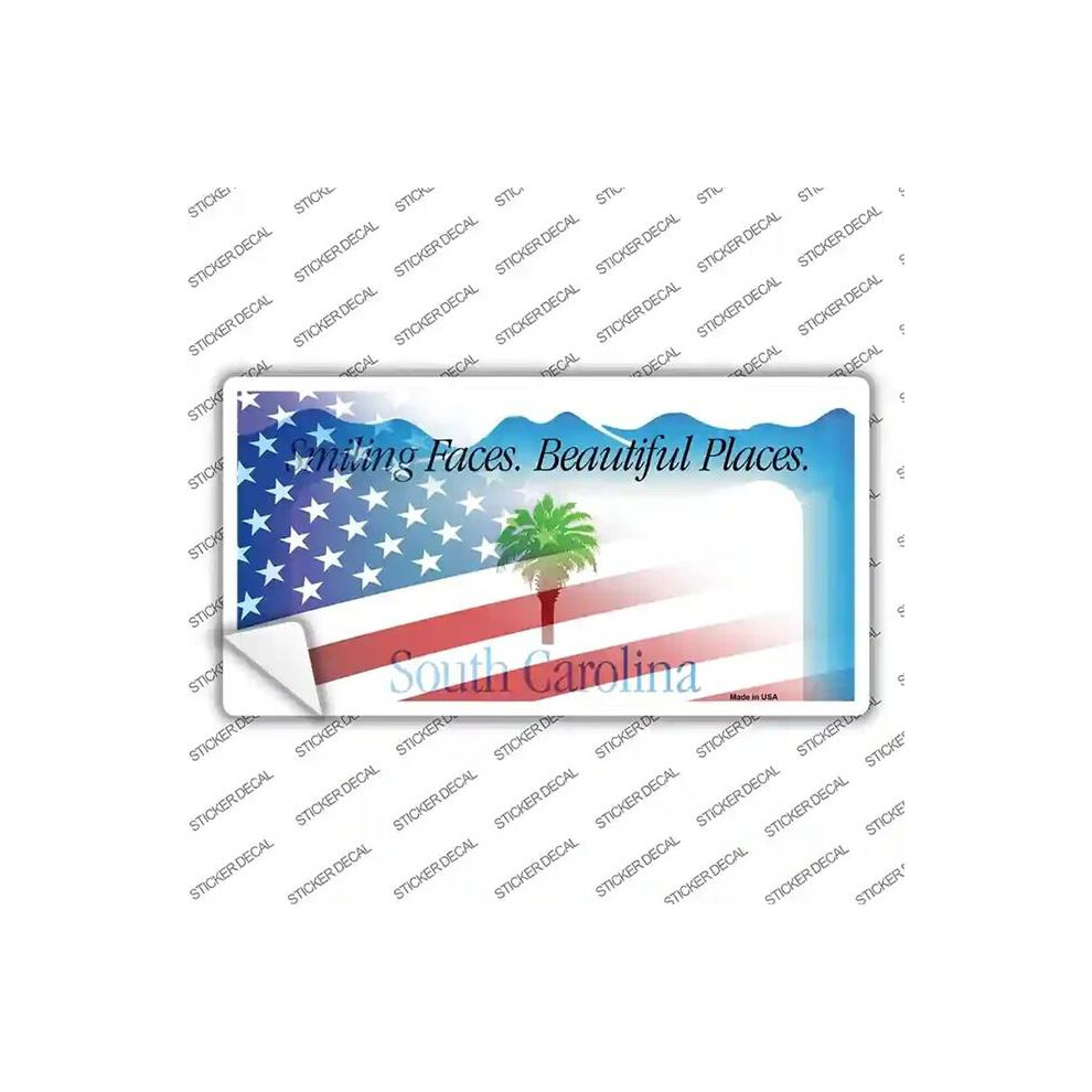 Smart Blonde Lp-12369S-Xl South Carolina With American Flag Novelty Sticker Decal - Extra Large 731997870085