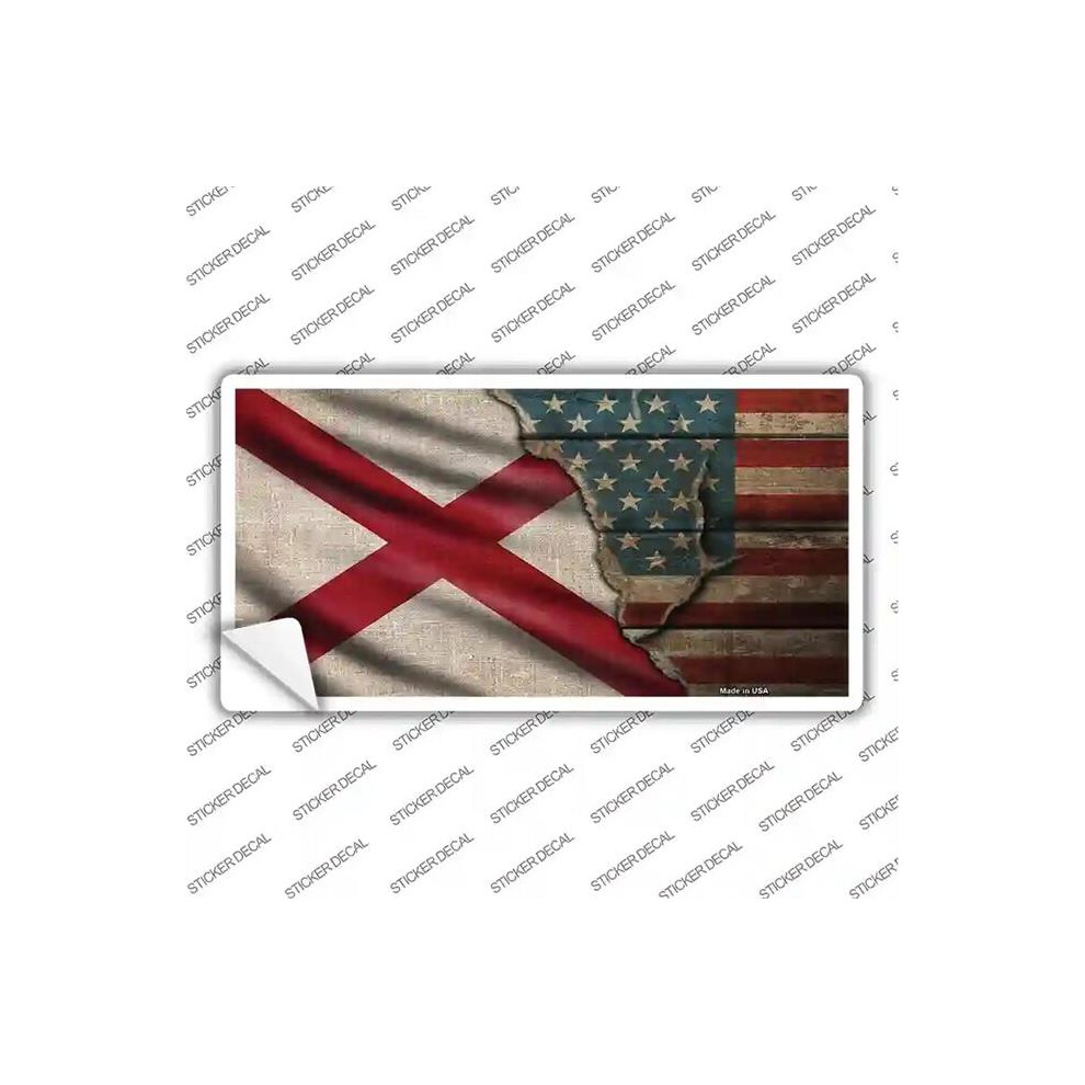 Smart Blonde Lp-12380S-L Alabama & American Flag Novelty Sticker Decal - Large 731997870153