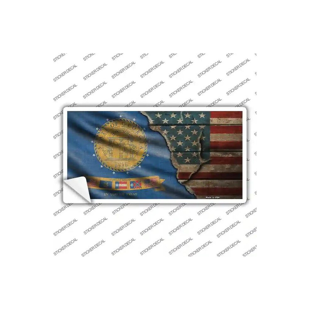 Smart Blonde Lp-12389S-L Georgia & American Flag Novelty Sticker Decal - Large 731997870184
