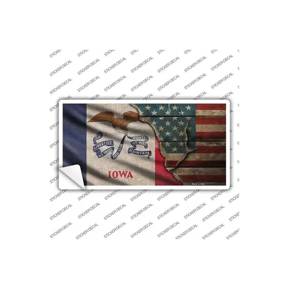 Smart Blonde Lp-12394S-Xl Iowa & American Flag Novelty Sticker Decal - Extra Large 731997870214