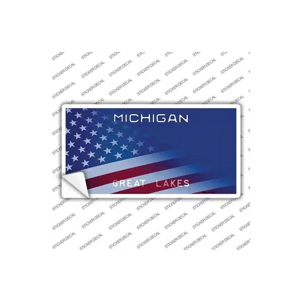 Smart Blonde Lp-12449S-Xl Michigan Great Lakes American Flag Novelty Sticker Decal - Extra Large 731997870467