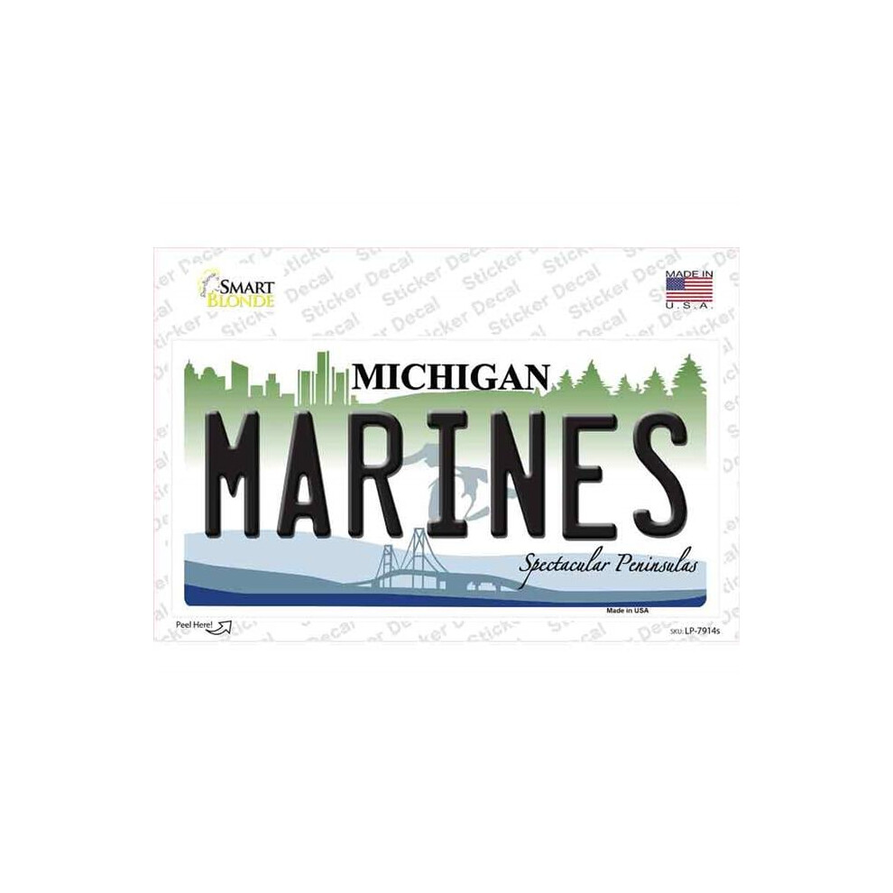 Smart Blonde Lp-7914S-M Marines Michigan Novelty Sticker Decal - Medium 731997981934