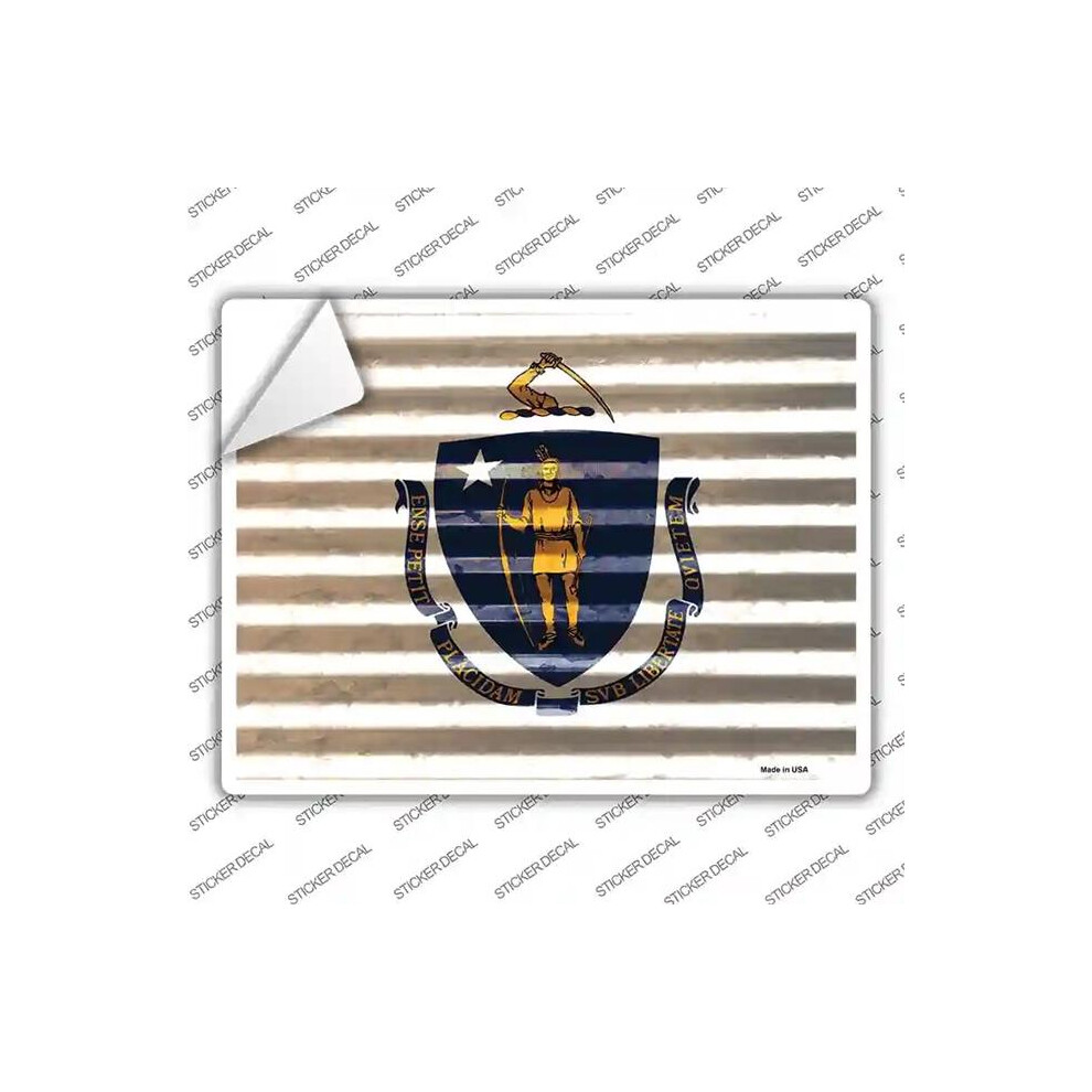 Smart Blonde P-2335S-L Massachusetts Flag Novelty Rectangle Sticker Decal - Large 731997986298