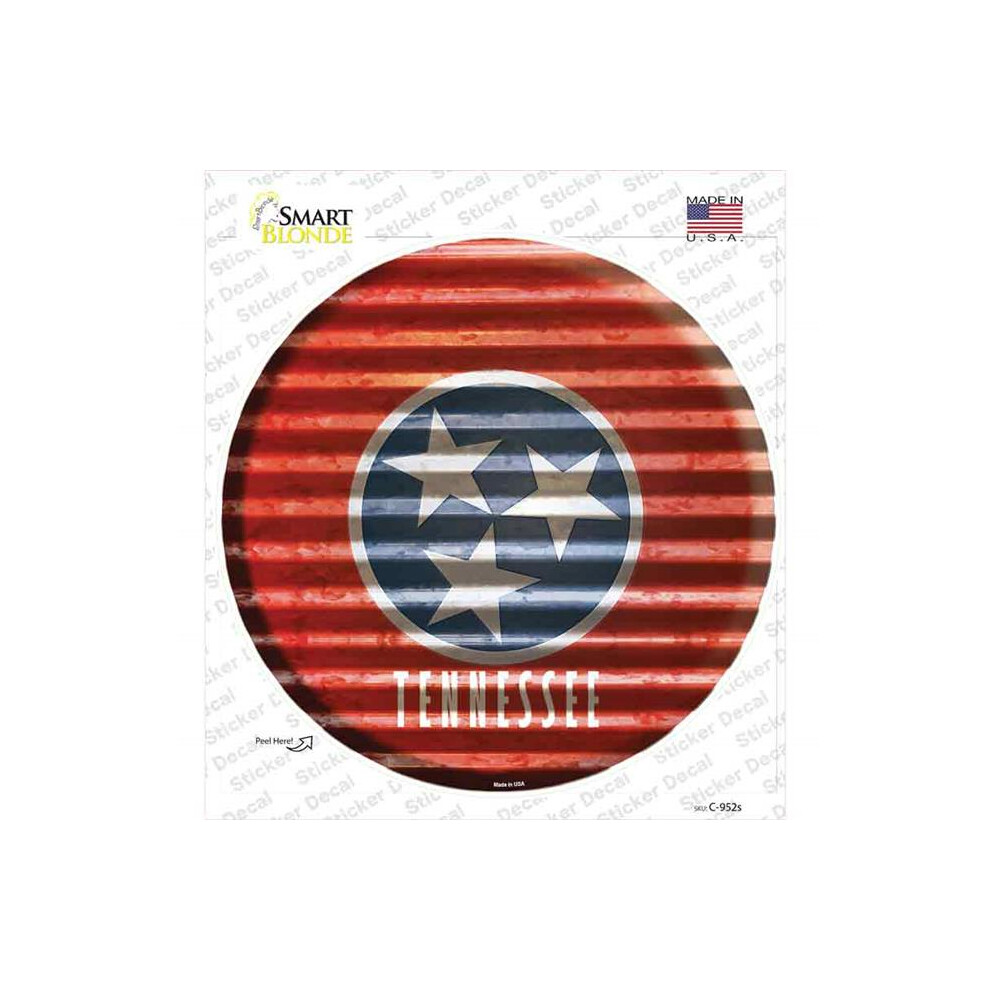 Smart Blonde C-952S-M Tennessee Flag Corrugated Novelty Circle Sticker Decal - Medium 727897944131