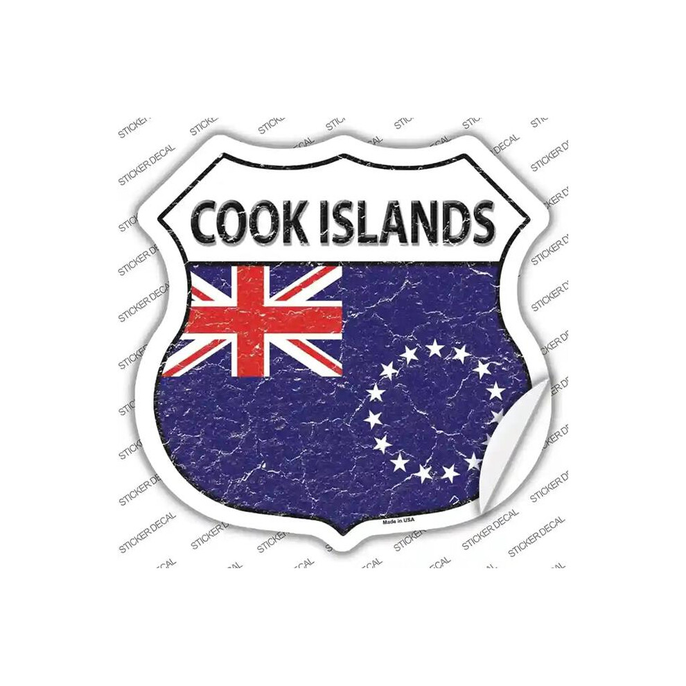 Photos - Other Electrical Equipment Smart Blonde HS-222s-S Cook Islands Flag Novelty Highway Shield Sticker Decal - Small