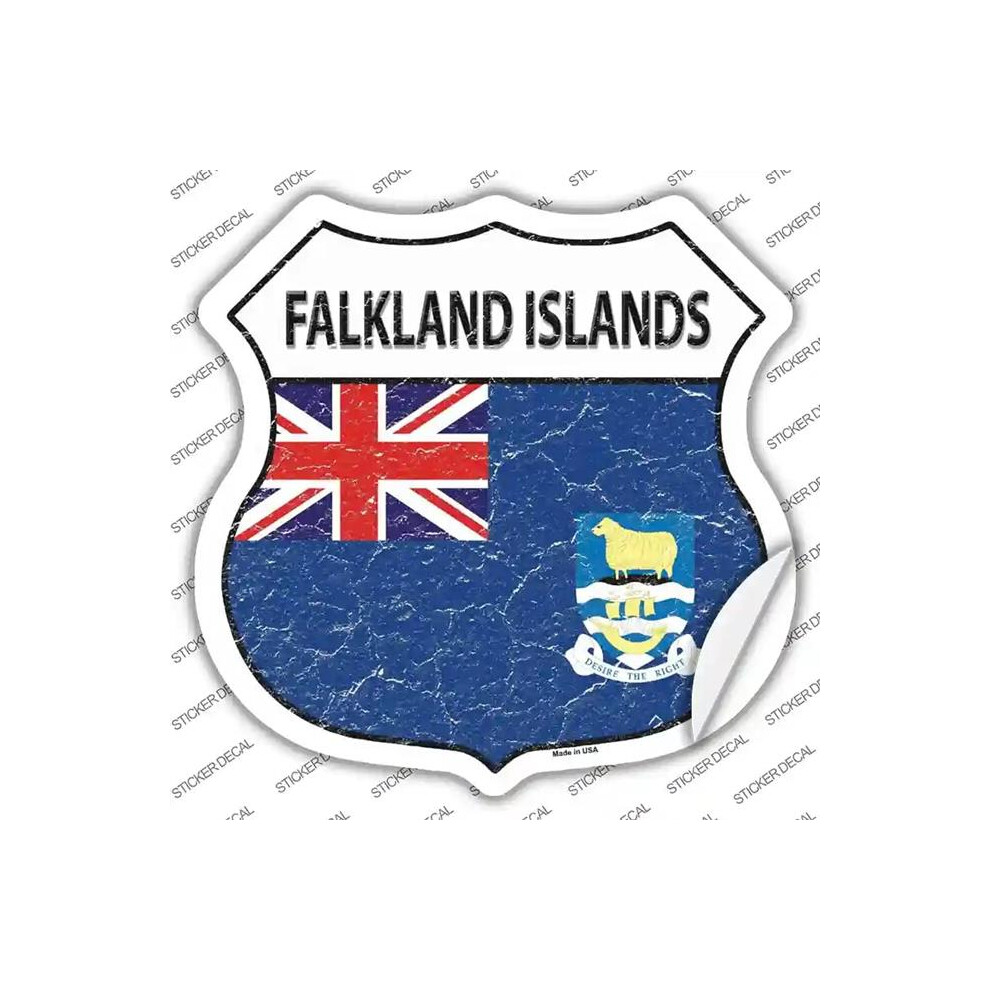Smart Blonde Hs-246S-S Falkland Islands Flag Novelty Highway Shield Sticker Decal - Small 727897945053