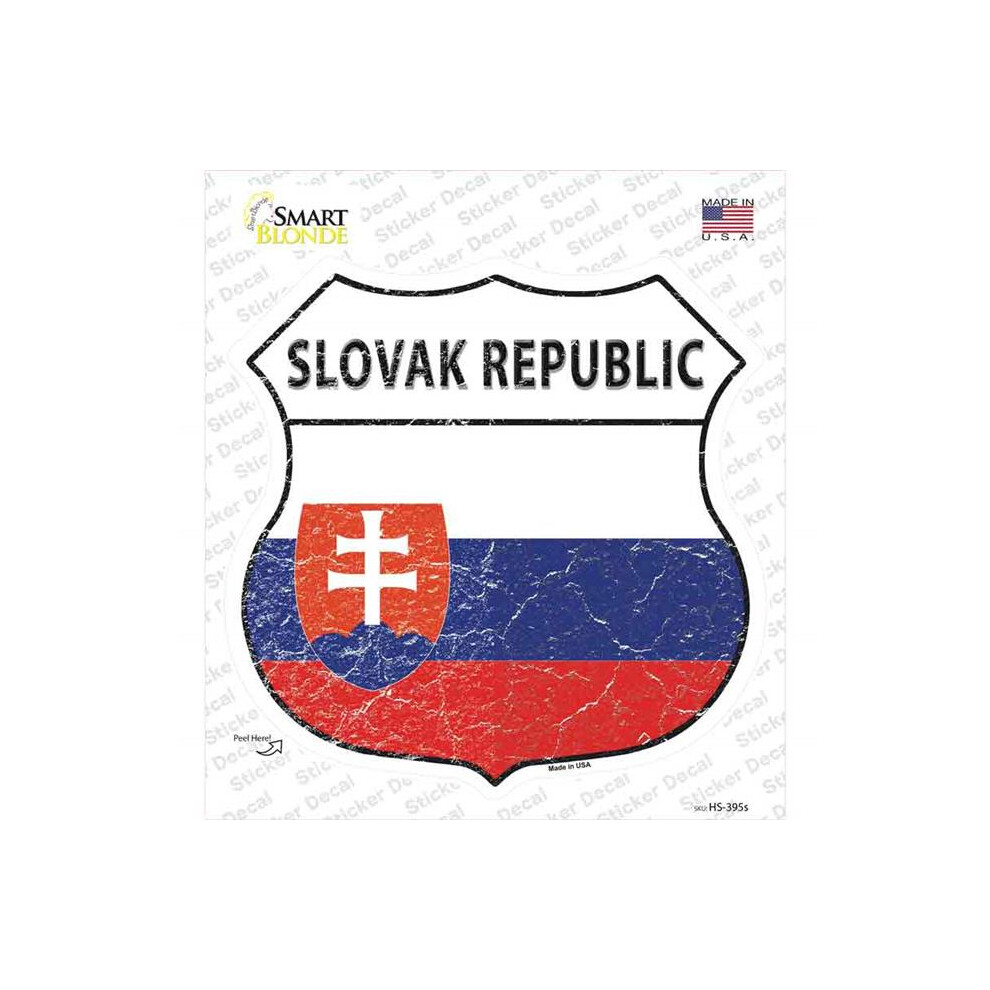 Smart Blonde Hs-395S-M Slovak Republic Flag Novelty Highway Shield Sticker Decal - Medium 727897945800