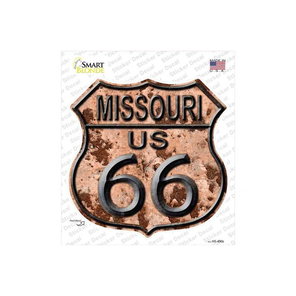 Smart Blonde Hs-490S-M Missouri Route 66 Rusty Novelty Highway Shield Sticker Decal - Medium 727897946258