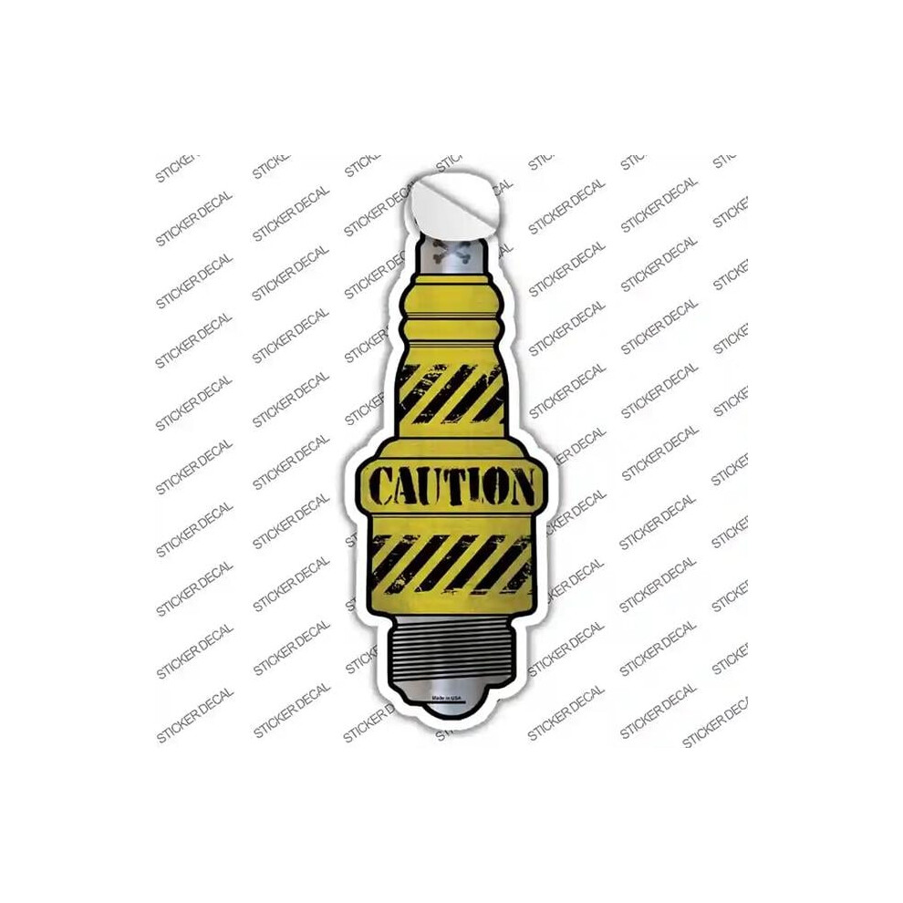 Smart Blonde J-031S-L Caution Novelty Spark Plug Sticker Decal - Large 727897946807