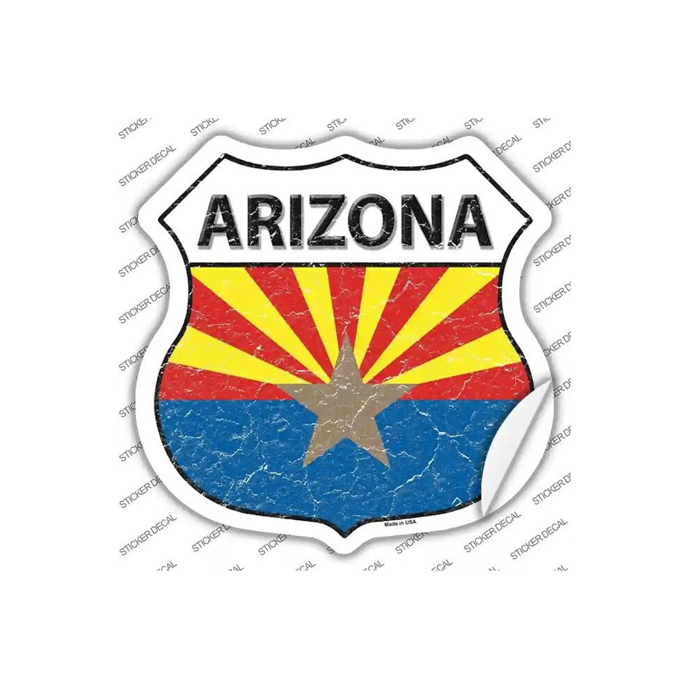 Smart Blonde Hs-111S-Xl Arizona Flag Novelty Highway Shield Sticker Decal - Extra Large 727897948580