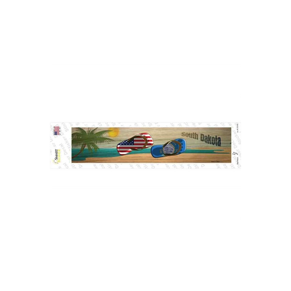 Smart Blonde K-1514S-M South Dakota & Us Flag Novelty Narrow Sticker Decal - Medium 727897949259
