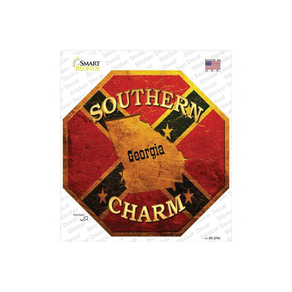 Smart Blonde Bs-374S-M Southern Charm Georgia Novelty Octagon Sticker Decal - Medium 727897949358
