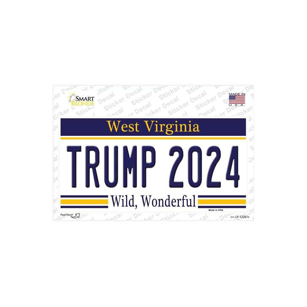 Smart Blonde Lp-12261S-M Trump 2024 West Virginia Novelty Sticker Decal - Medium 731997874526