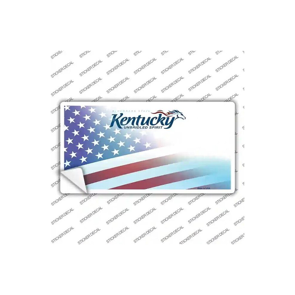 Smart Blonde Lp-12346S-S Kentucky With American Flag Novelty Sticker Decal - Small 731997874939