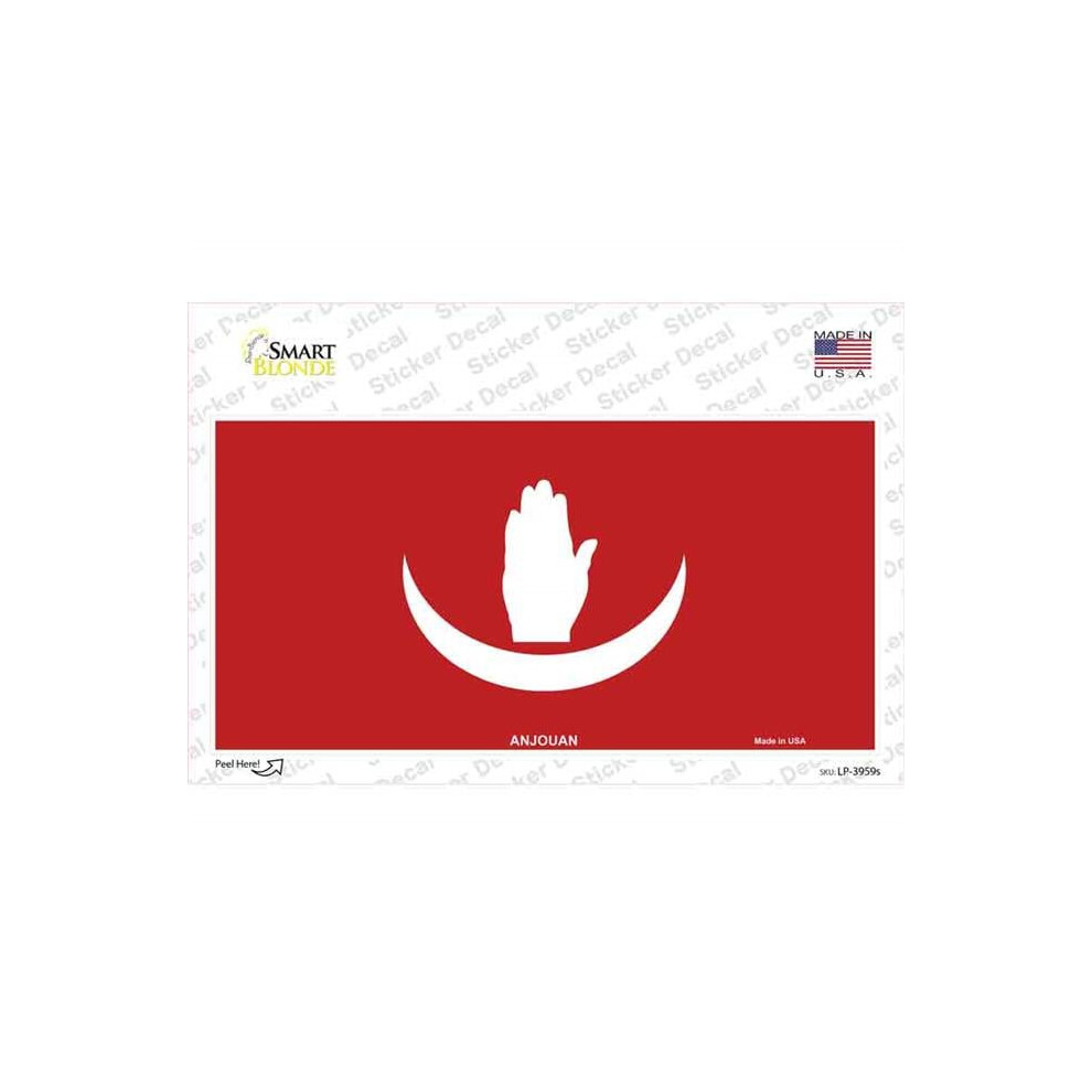 Smart Blonde Lp-3959S-M Anjouan Flag Novelty Sticker Decal - Medium 731997875257