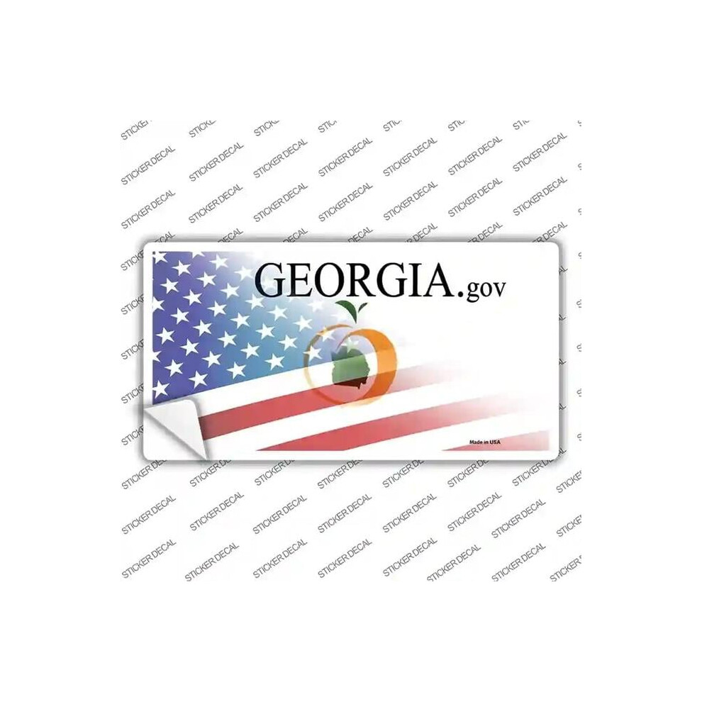 Smart Blonde Lp-12339S-L Georgia With American Flag Novelty Sticker Decal - Large 731997874908