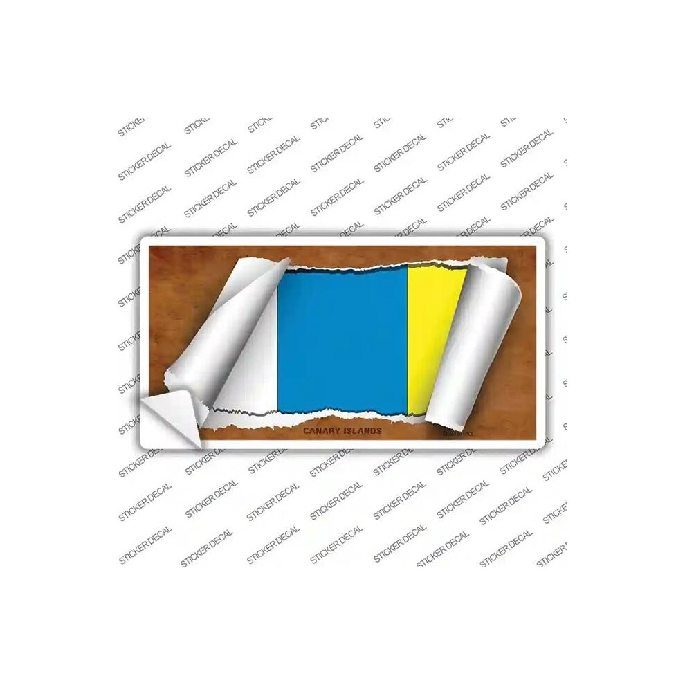 Smart Blonde Lp-9150S-L Canary Island Flag Scroll Novelty Sticker Decal - Large 731997989428
