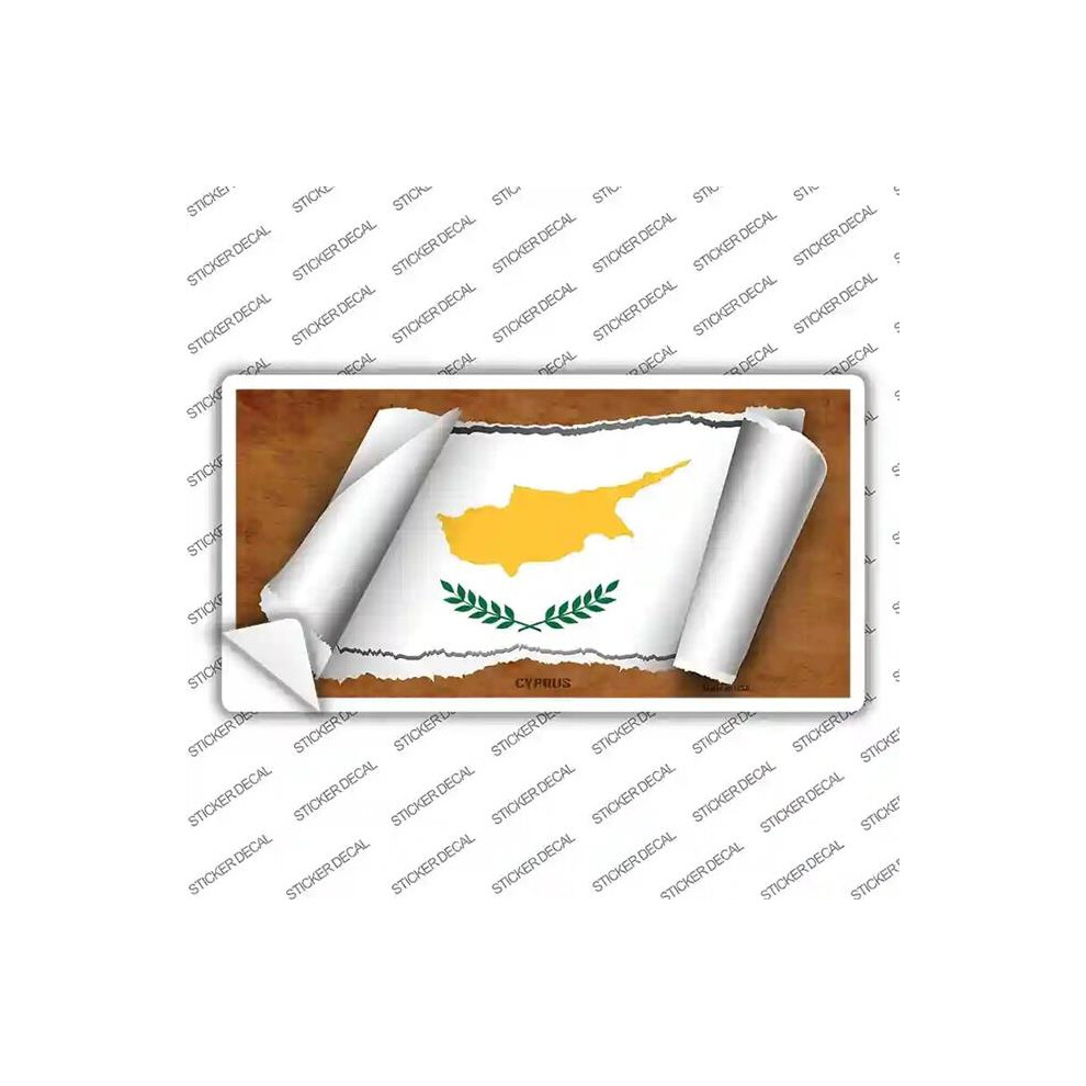 Smart Blonde Lp-9166S-L Cyprus Flag Scroll Novelty Sticker Decal - Large 731997989497