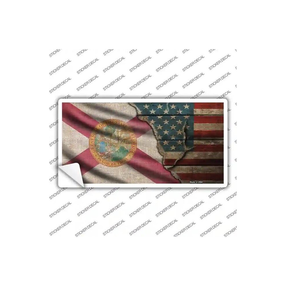 Smart Blonde Lp-12388S-L Florida & American Flag Novelty Sticker Decal - Large 731997879019
