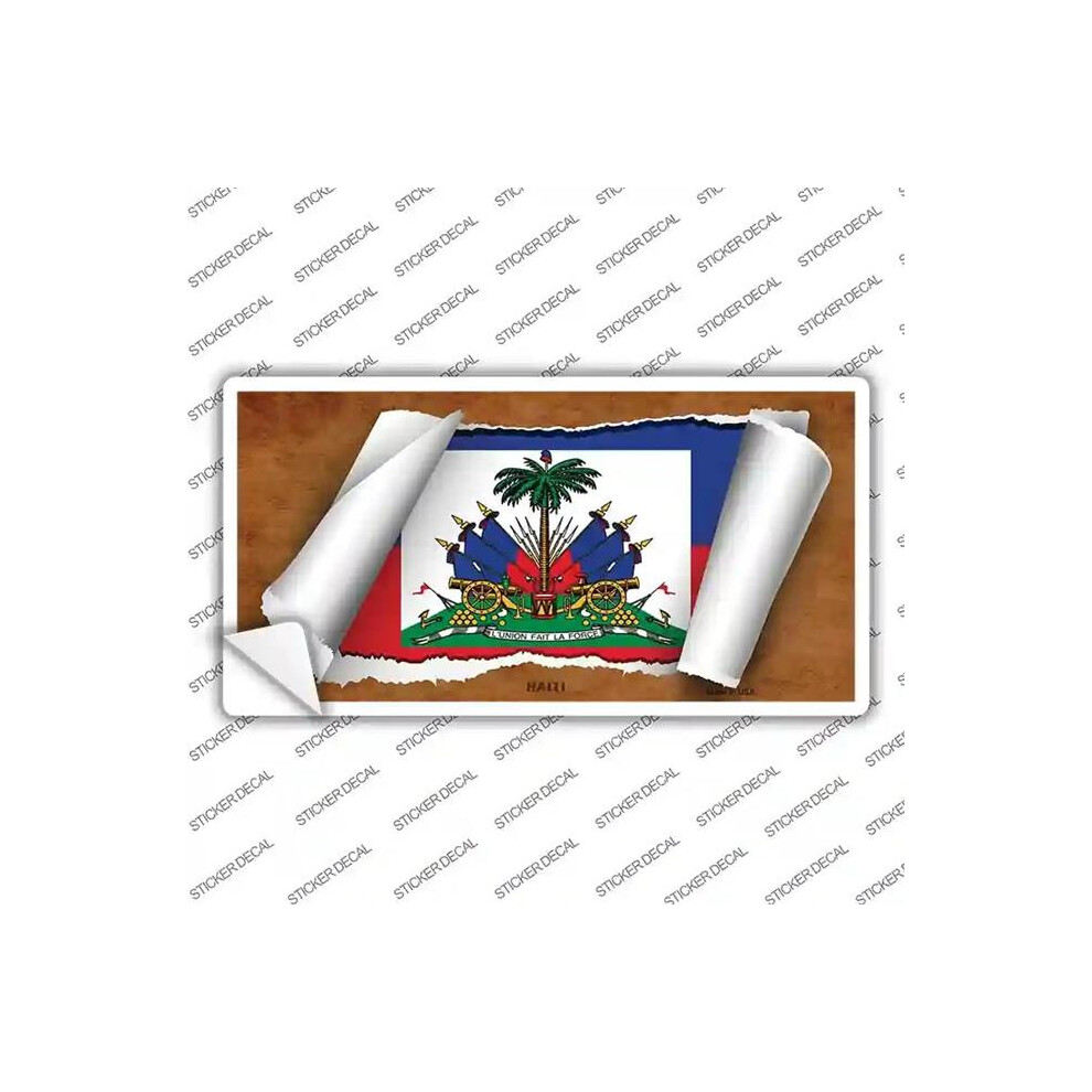 Smart Blonde Lp-9101S-L Haiti Flag Scroll Novelty Sticker Decal - Large 731997989091
