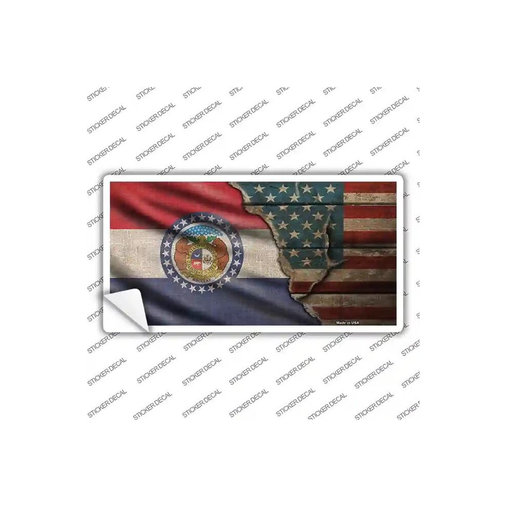 Smart Blonde Lp-12404S-L Missouri & American Flag Novelty Sticker Decal - Large 731997879132