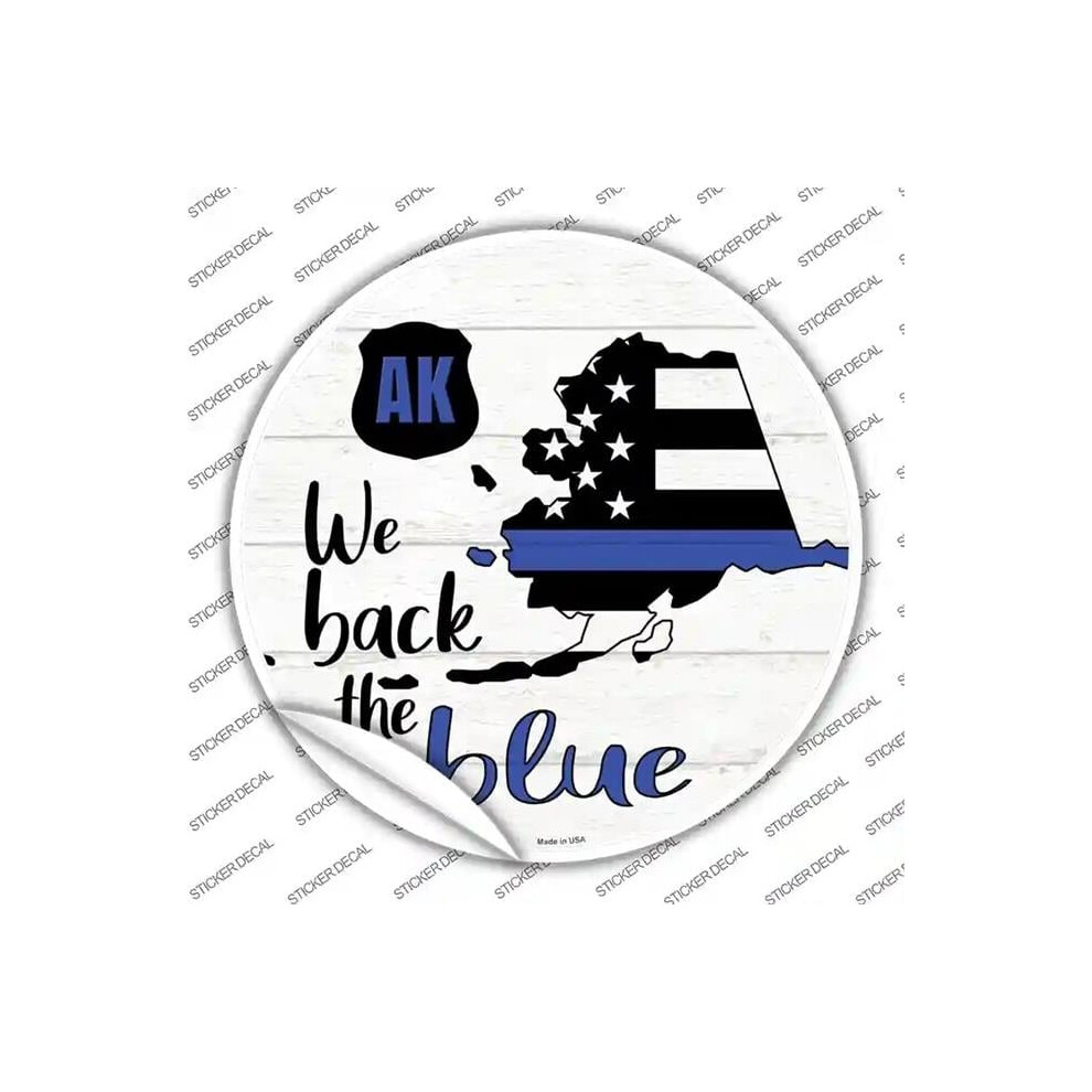 Smart Blonde C-1231S-L Alaska Back The Novelty Circle Sticker Decal - Large Blue 727897950668