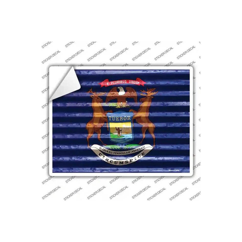 Smart Blonde P-2336S-L Michigan Flag Novelty Rectangle Sticker Decal - Large 731997993258