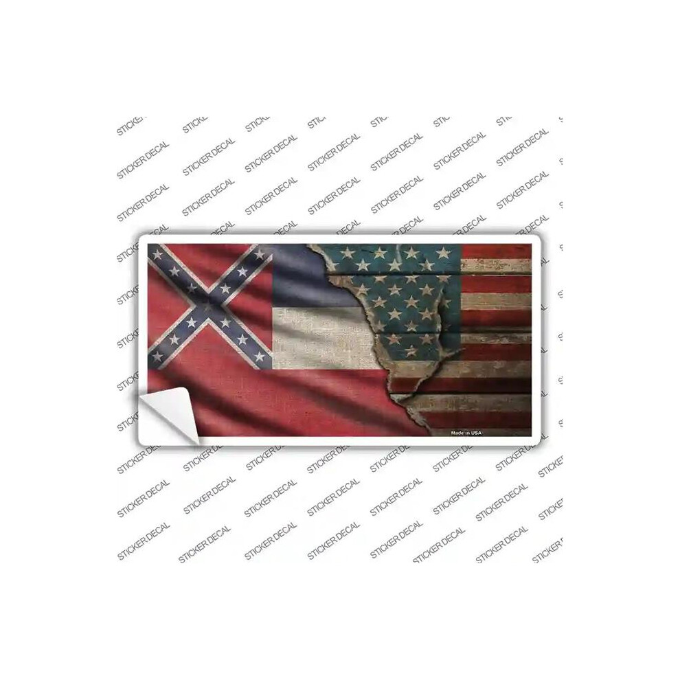 Smart Blonde Lp-12403S-L Mississippi & American Flag Novelty Sticker Decal - Large 731997882002