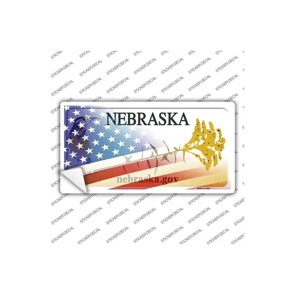 Smart Blonde Lp-12451S-L Nebraska American Flag Novelty Sticker Decal - Large 731997882194