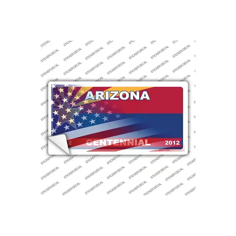 Smart Blonde Lp-12436S-L Arizona Centennial American Flag Novelty Sticker Decal - Large 731997882118