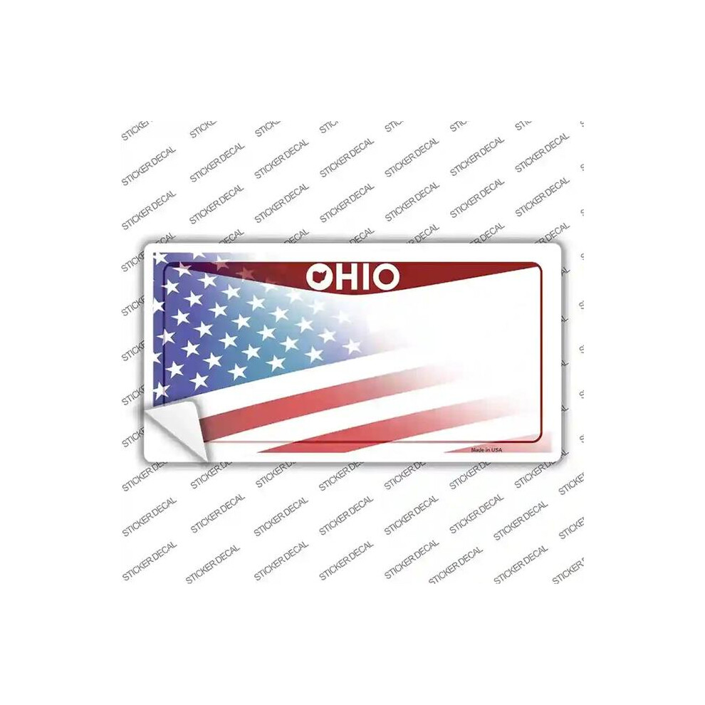 Smart Blonde Lp-12456S-L Ohio State American Flag Novelty Sticker Decal - Large 731997882217
