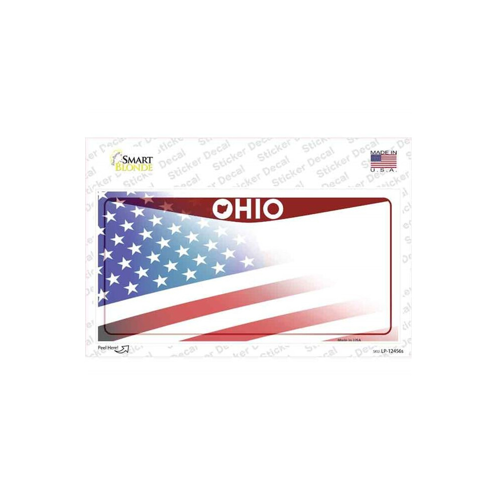 Smart Blonde Lp-12456S-M Ohio State American Flag Novelty Sticker Decal - Medium 731997882224