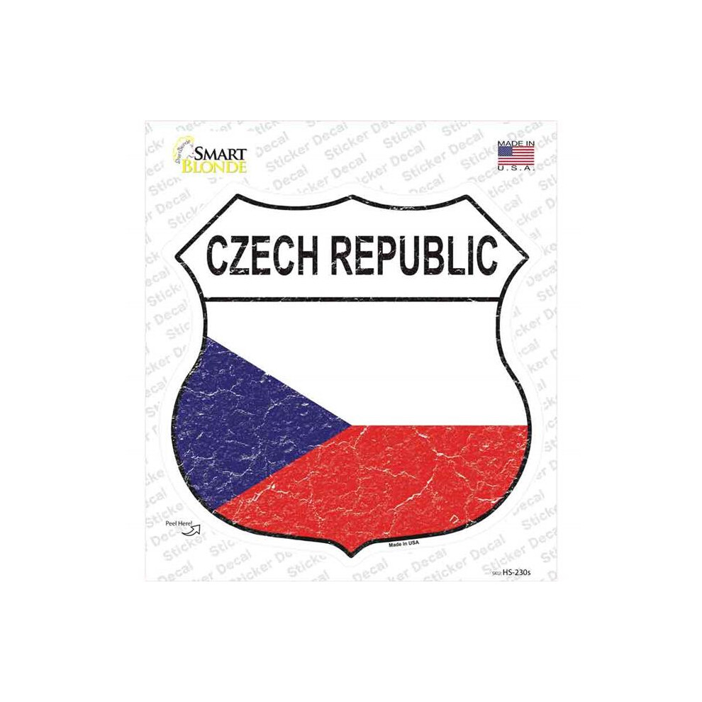 Smart Blonde Hs-230S-M Czech Republic Flag Novelty Highway Shield Sticker Decal - Medium 727897952150