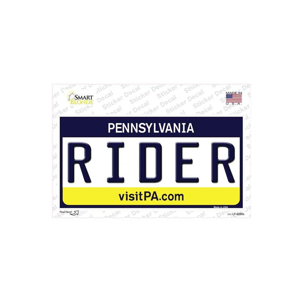 Smart Blonde Lp-6080S-M Rider Pennsylvania State Novelty Sticker Decal - Medium 731997884464