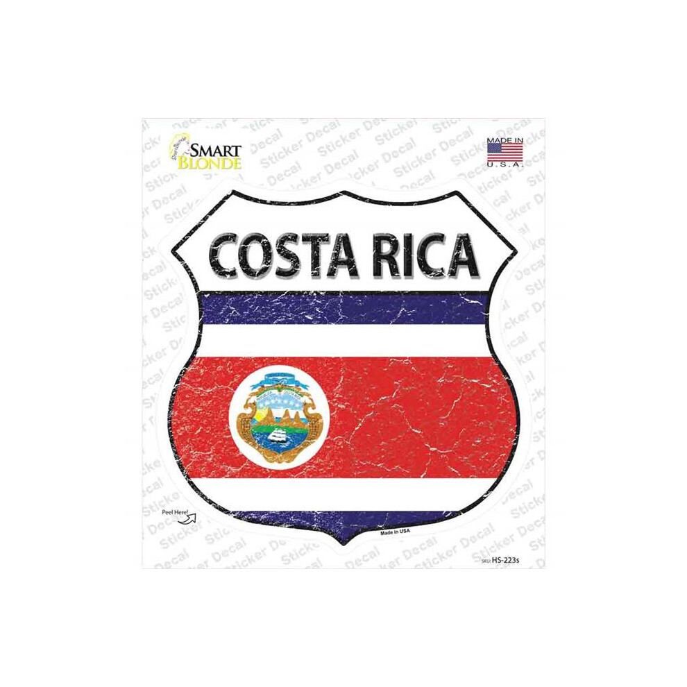 Smart Blonde Hs-223S-M Costa Rica Flag Novelty Highway Shield Sticker Decal - Medium 727897952099
