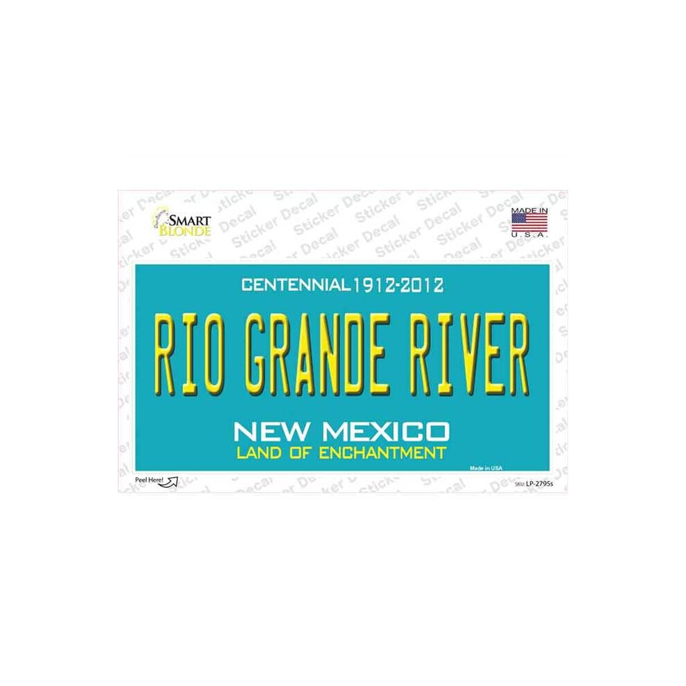Smart Blonde Lp-2795S-M Rio Grande River Mexico Teal Novelty Sticker Decal - Medium 731997884921